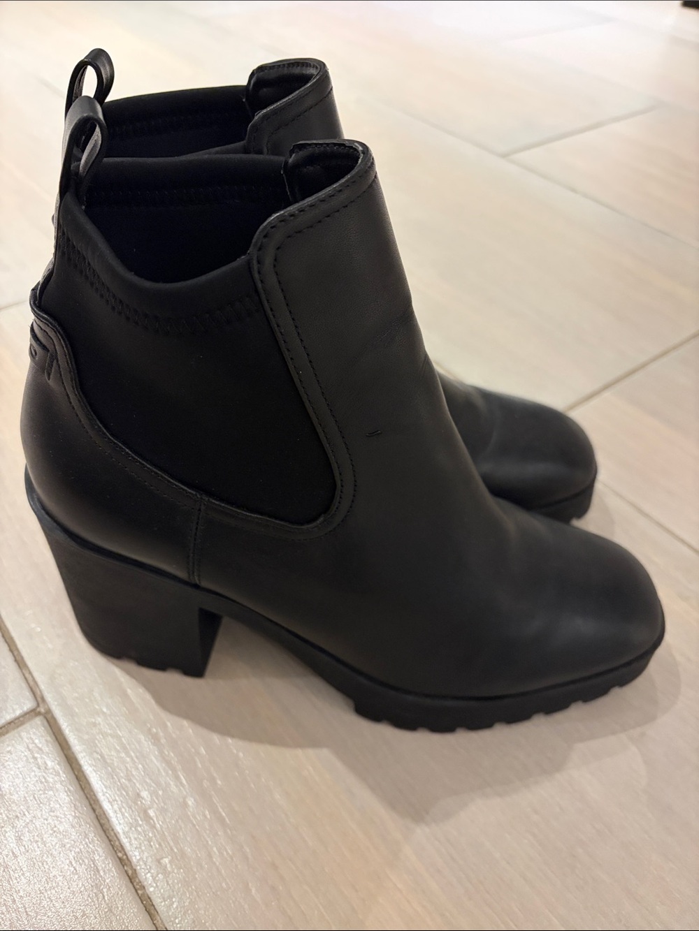 Aldo Black Block Heel Ankle Boots - Women